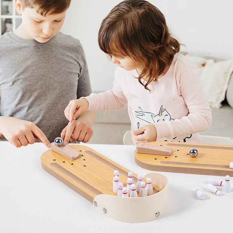 Table Top Mini Bowling Game Set-Tabletop Wooden Board