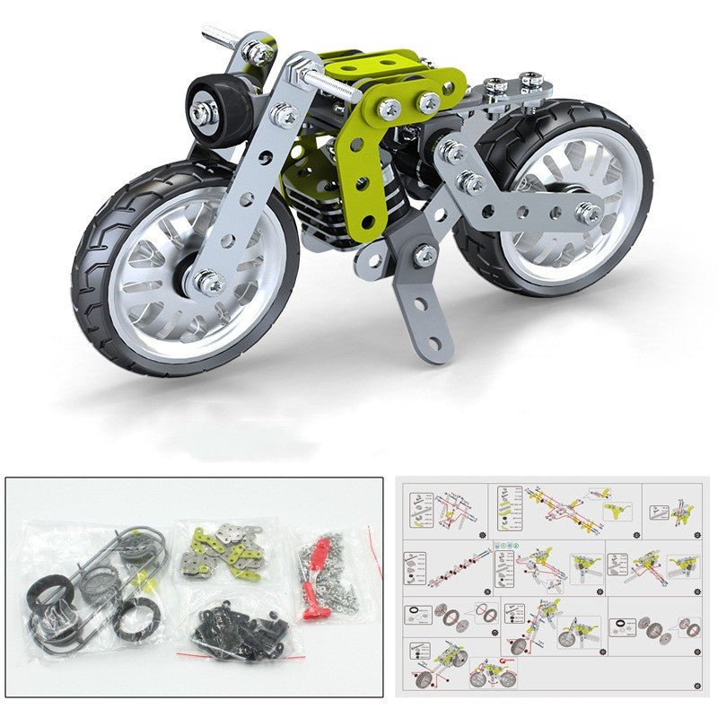 Metal Building Blocks Motorcycle Model Assembling Toys Boys Adults High Difficulty