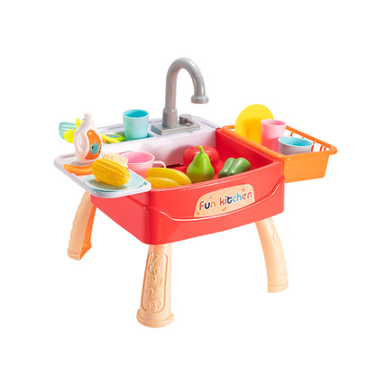 Kitchen Children Dishwasher Simulation Sink Faucet Circulating Water Electric Wash Table Toys