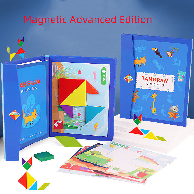 Magnetic tangram puzzle intellectual toy for children