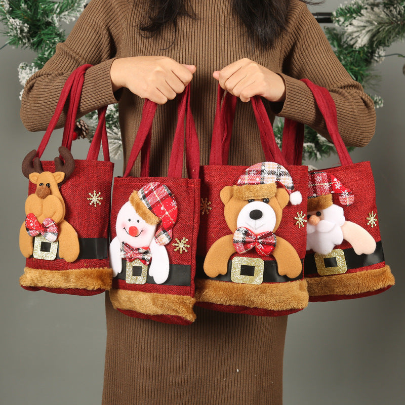 Christmas Candy Gift Tote Bag For Kids Funny Creative Santa Claus