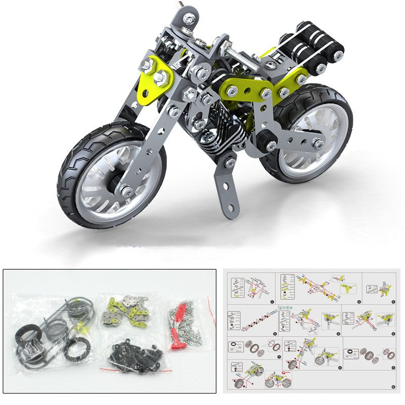 Metal Building Blocks Motorcycle Model Assembling Toys Boys Adults High Difficulty