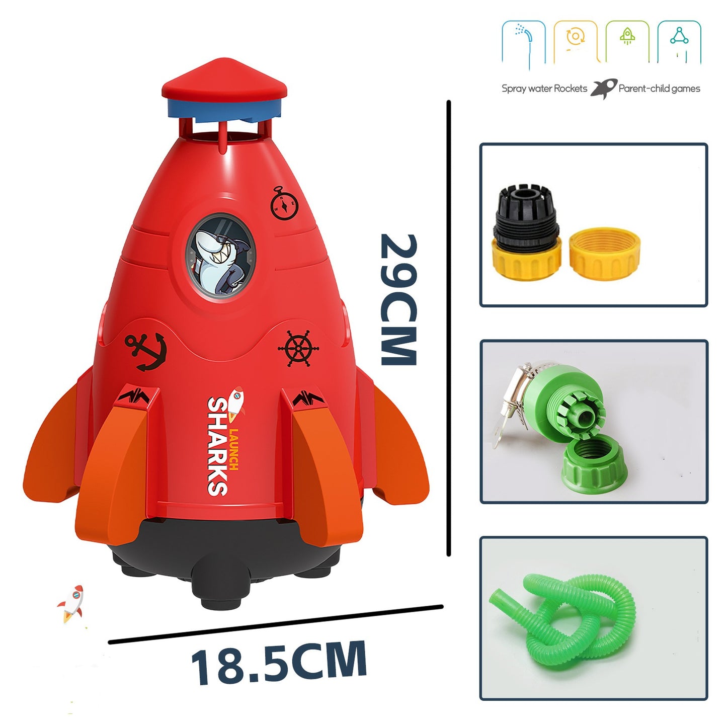 Kids Space Rocket Sprinkler Spinner