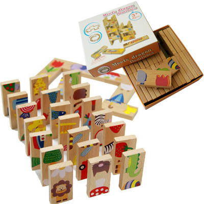 Garden Domino Jigsaw Wooden Building Blocks Children's Toys