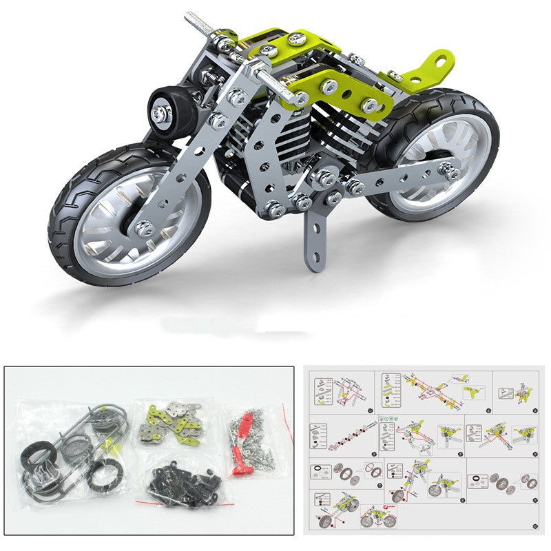 Metal Building Blocks Motorcycle Model Assembling Toys Boys Adults High Difficulty