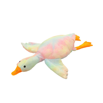 Colorful Big White Geese Doll Soothing Pillow