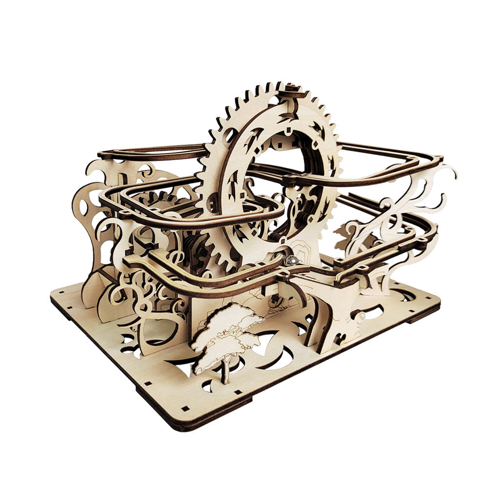 Puzzle 3D Puzzle Hand-cranked Wooden Mechanical Track