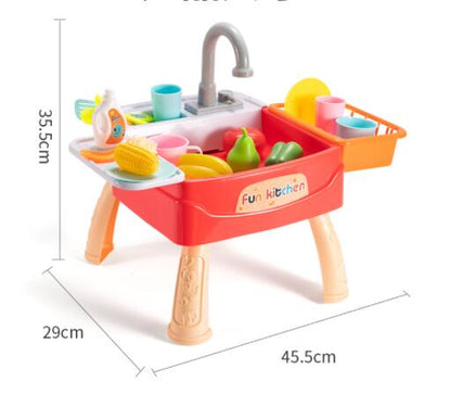 Kitchen Children Dishwasher Simulation Sink Faucet Circulating Water Electric Wash Table Toys