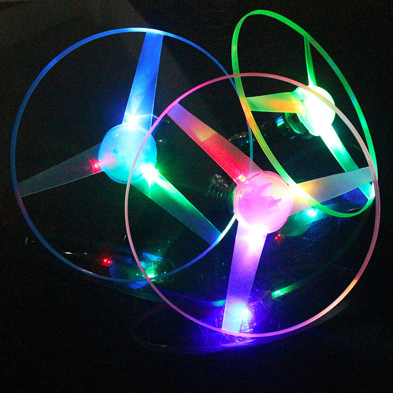 Pull String Luminous Flying Saucer Toy