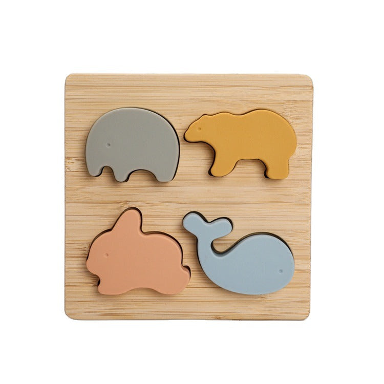 Building Blocks Food Grade Silicone Baby Animal Puzzle Toys