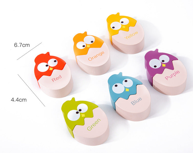 Wooden Bird Color Classification Cognitive Pairing Puzzle Toys