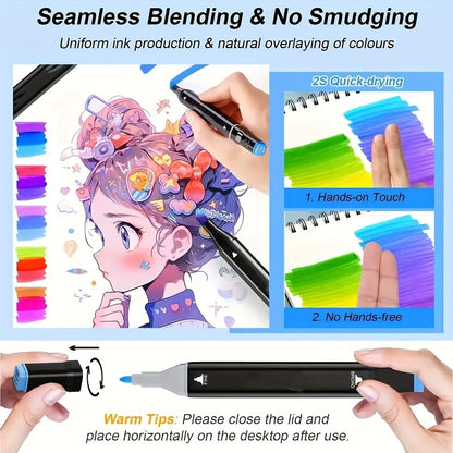 Alcohol Markers 120  Healthy Bright Professional Multi Colour Pens