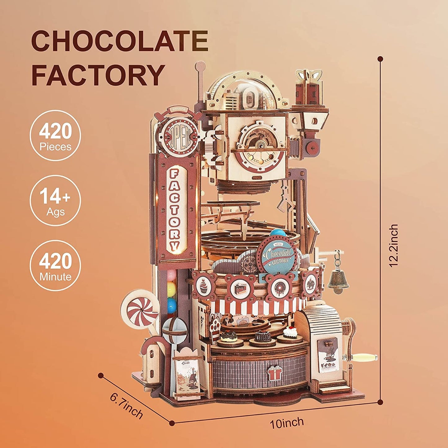 Marble Chocolate Factory 3D Wooden Puzzle Games Assembly