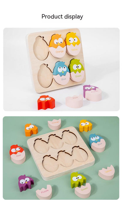 Wooden Bird Color Classification Cognitive Pairing Puzzle Toys