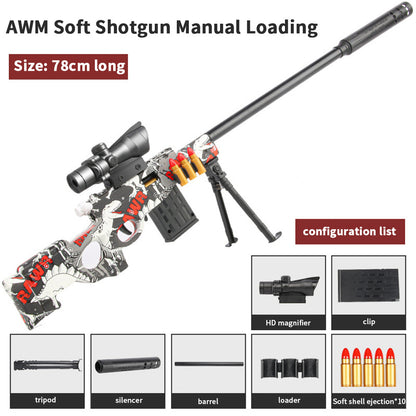 AWM M24 Shell Ejection Soft Bullet Sniper Gun Rifle Foam Darts