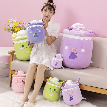 Ice And Snow Milky Tea Cup Pillow Doll Cute Plush Toy Prize