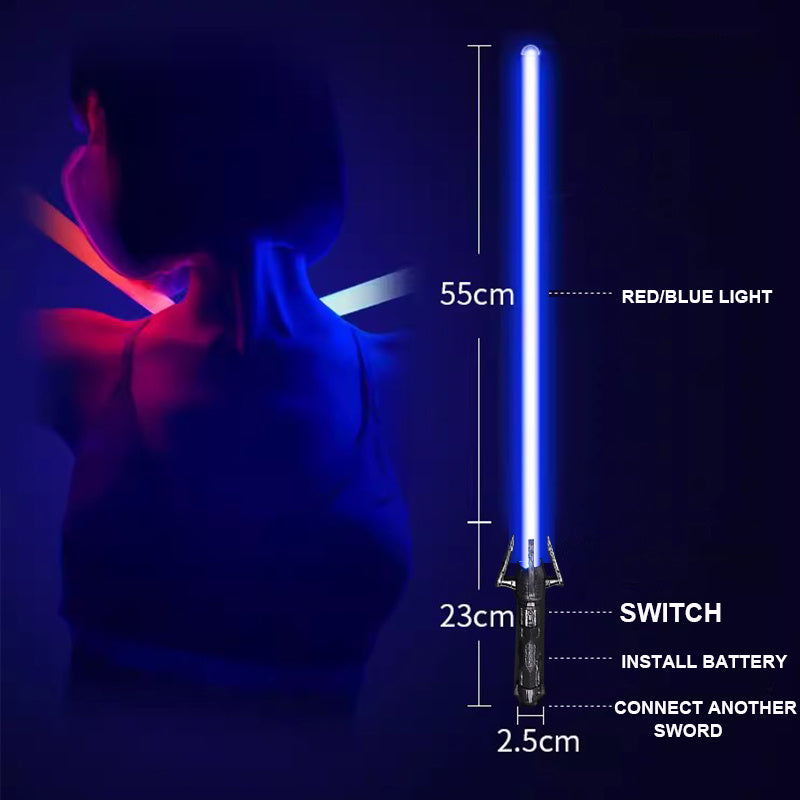 2pcs Toy Laser Sword Red And Blue Double Sword Retractable