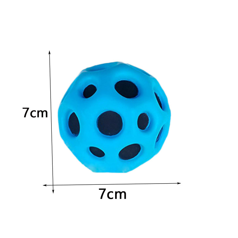 Hole Ball Soft Bouncy Ball Anti-fall Moon Shape Porous Bouncy Ball