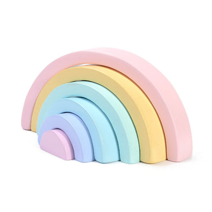 Kids Wooden Blocks Rainbow Wooden Buliding Blocks