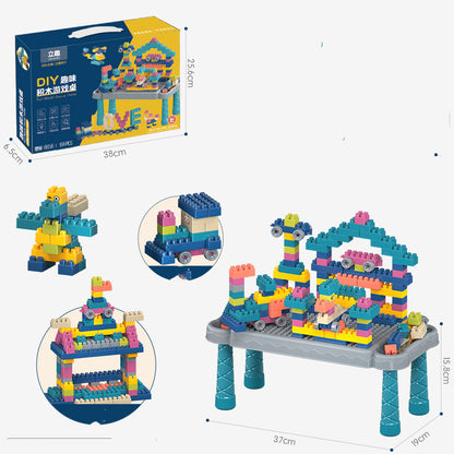 Children's Building Blocks Plastic Assembled Educational Toys Portable Gift Box Set