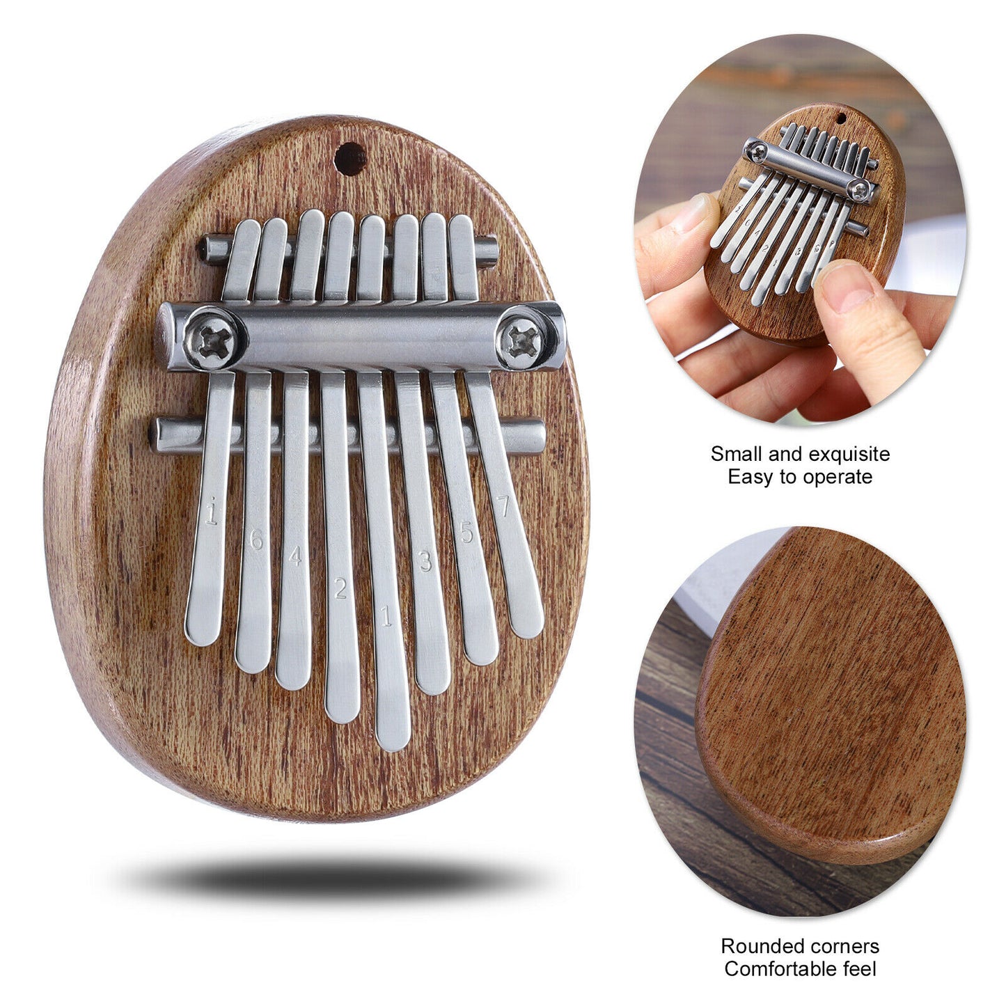 8 Keys Mini Kalimba Thumb Piano Finger Portable Wood Musical Toy