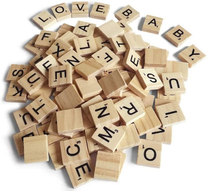 Scrabble Wood Tiles Pieces Full Sets 100 Letters Wooden Replacement Pick