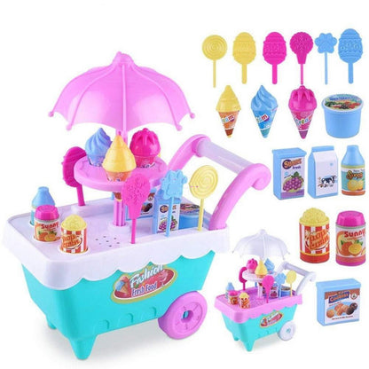 Children Role Play Toys Mini Candy Cart Detachable Ice Cream