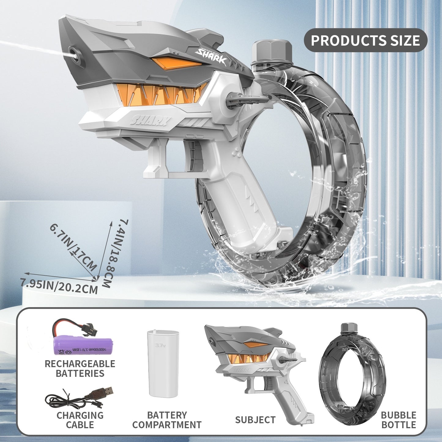 New Shark Electric Water Gun Toys Fully Automatic Toys