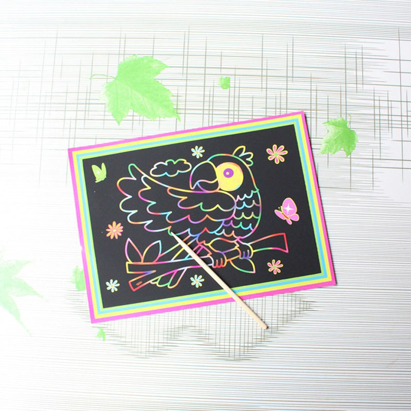 Scratch Art Paper Magic Painting Paper With Drawing Stick