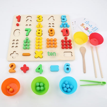 Children's Wooden Fine Action Digital Clip Beads Operation Board