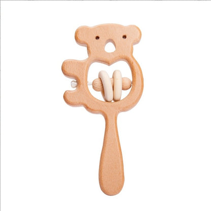 Baby Hand-held Rattle DIY Soothing Wooden Toys