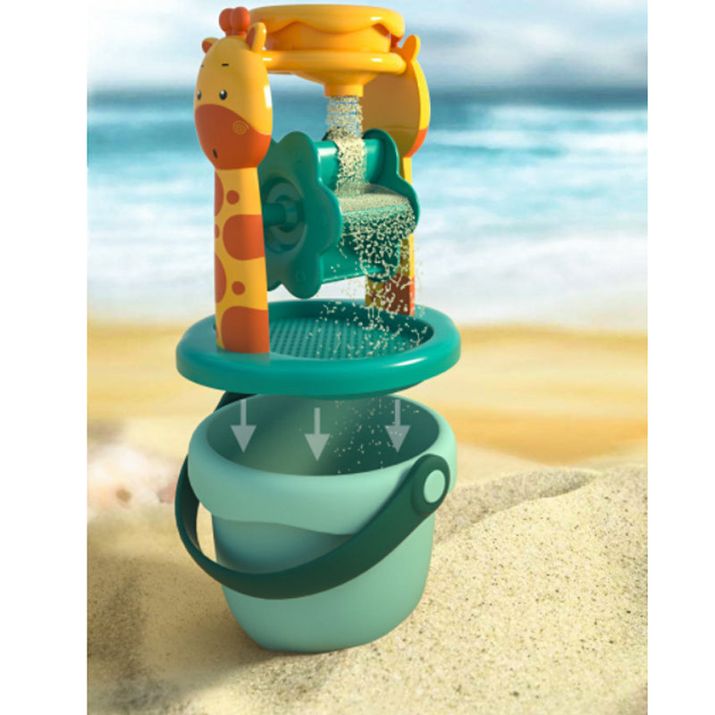 Beach Sand Toys Set with Water Wheel Dump Truck Bucket Shovels Rakes