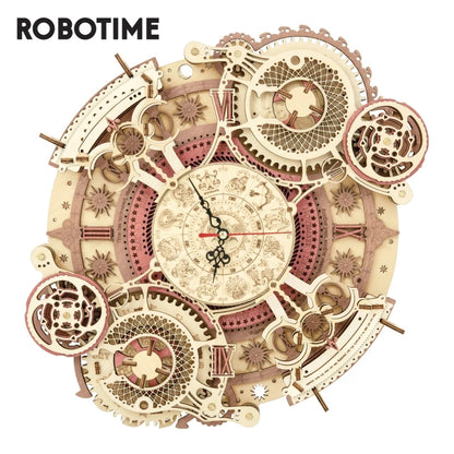 Robotime ROKR Zodiac Wall Clock 3D Wooden Puzzle Model Assembly Toys