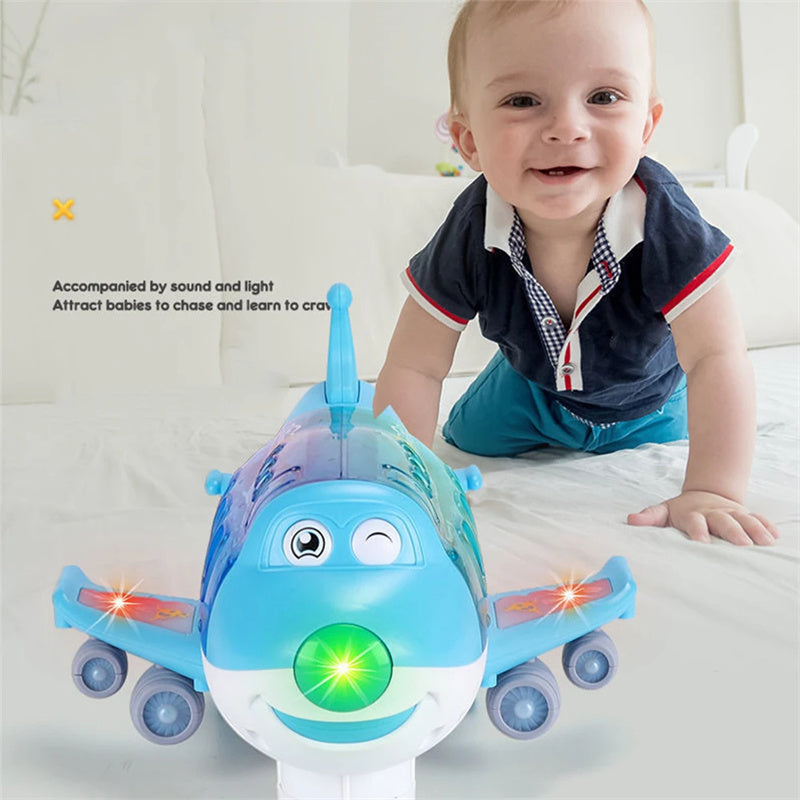 360 Rotating Electric Plane Airplane Toys For Kids Bump