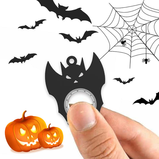 Halloween Creative Fidget Spinner Toy Bat Demon Ghost Keychain