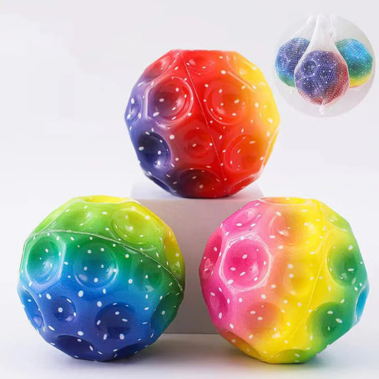 Colorful Hole Ball Soft Bouncy Ball Anti-fall Moon Shape