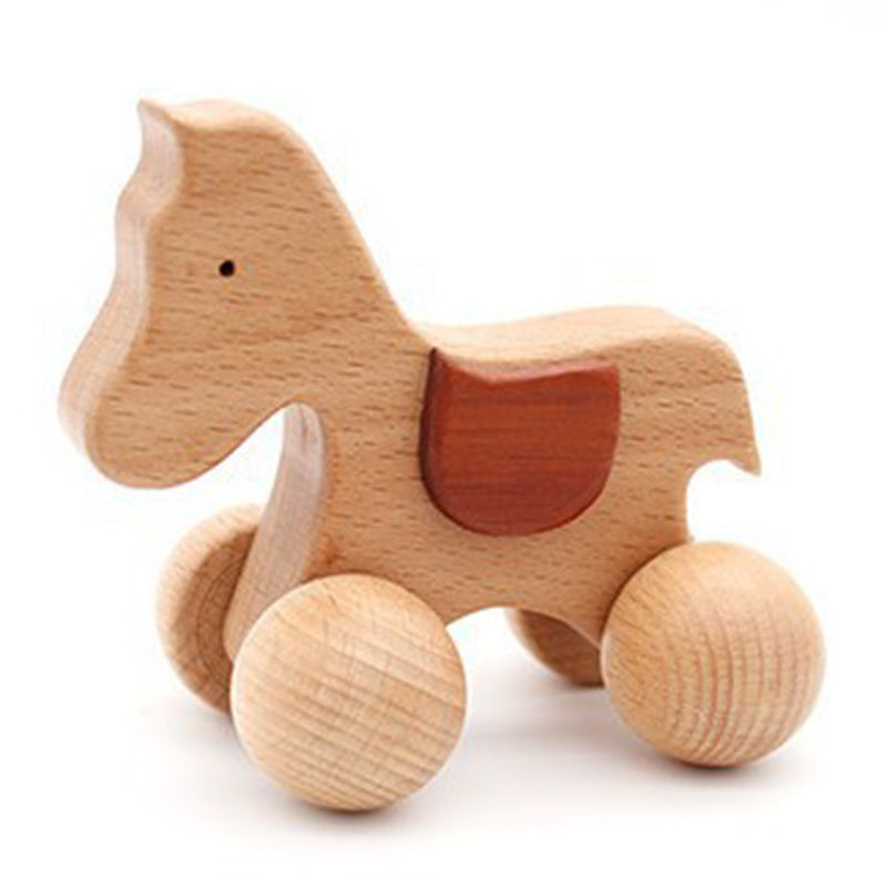 Baby Dog Shape Ecofriendly Wooden Car Infant Animal Puzzle Toys