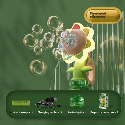 Dancing Sunflower Bubble Machine Automatic Electric Swing Soap