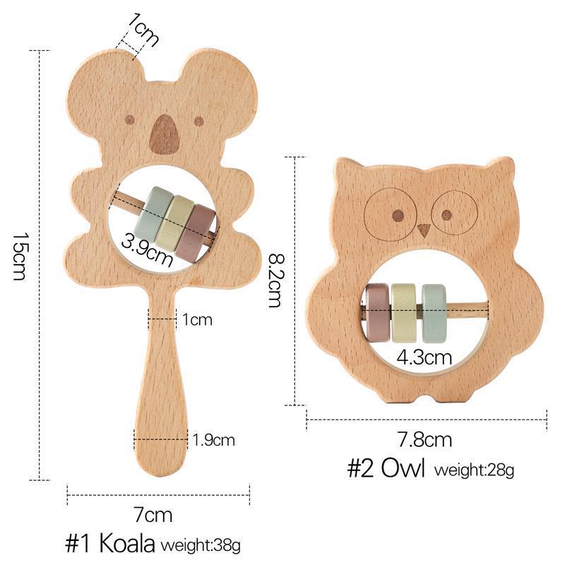 Baby Hand-held Rattle DIY Soothing Wooden Toys