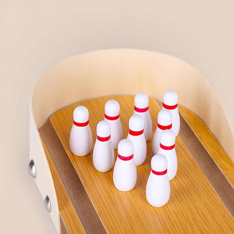 Table Top Mini Bowling Game Set-Tabletop Wooden Board