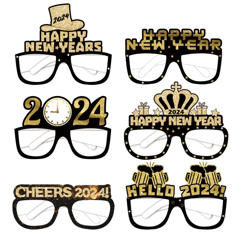 3D Glasses Happy New Year Children Kids Party Photograph Decoration Props