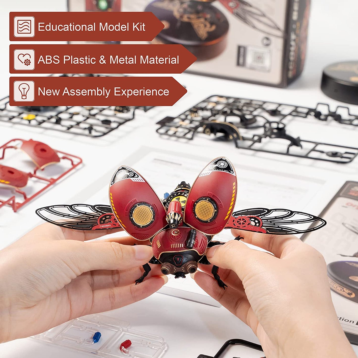 Robotime Rokr Scout Beetle Metal 3D Puzzles Games Punk Style