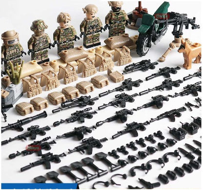 Military minifigures assembled children's toys