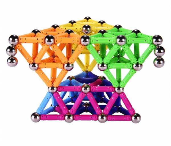 Large Magnet Toy Sticks & Metal Balls Magnetic Building Blocks