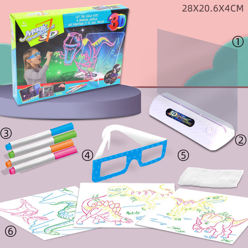 3D Magic Drawing Board LED VR Montessori Educational Toys