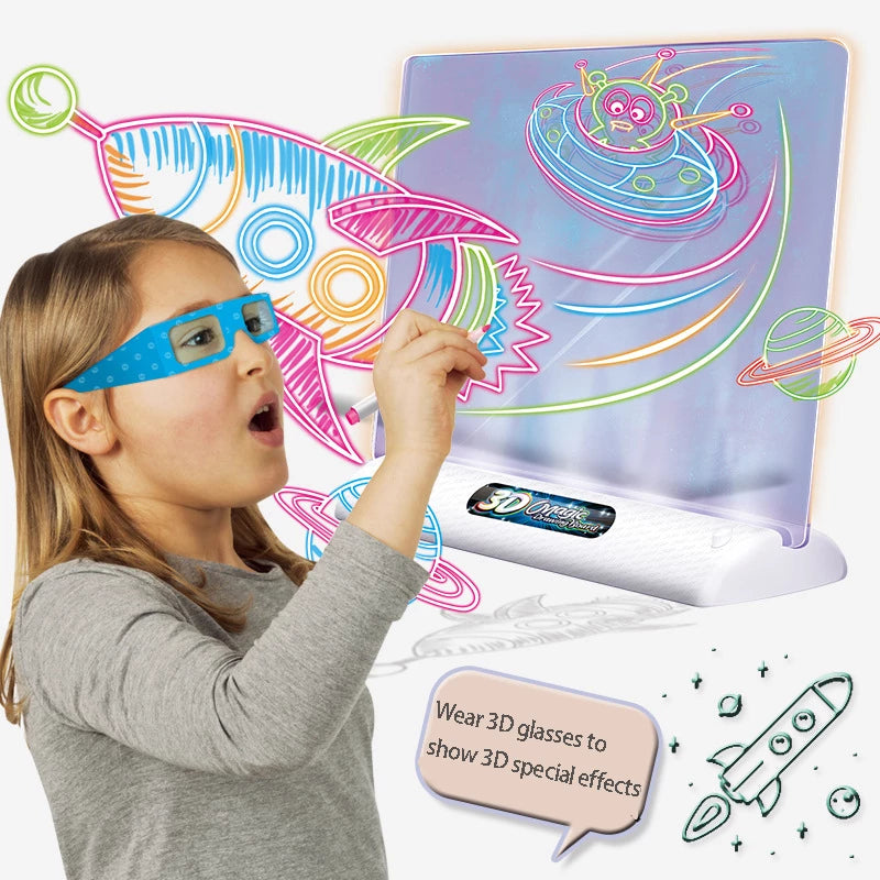 3D Magic Drawing Board LED VR Montessori Educational Toys