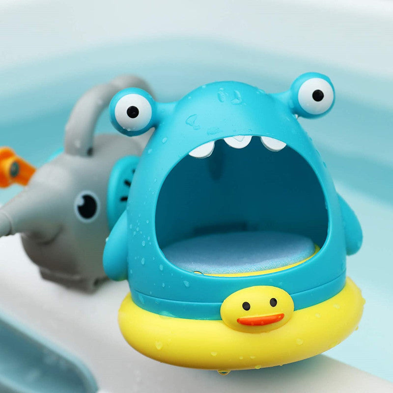 Bubble Blowing Shark Bathroom Bath Toy Playing In Water Crab