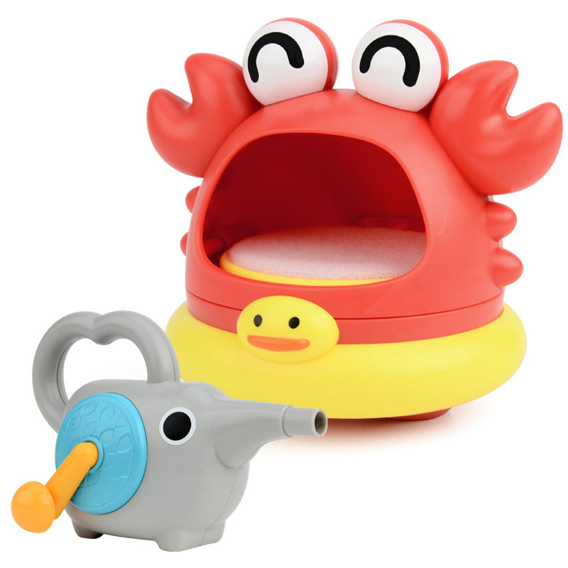 Bubble Blowing Shark Bathroom Bath Toy Playing In Water Crab