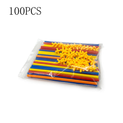 Creative 4D Straws Assembling Toy Building Blocks