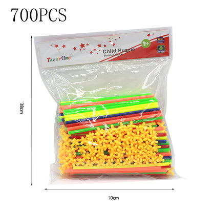 Creative 4D Straws Assembling Toy Building Blocks